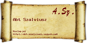 Abt Szalviusz névjegykártya